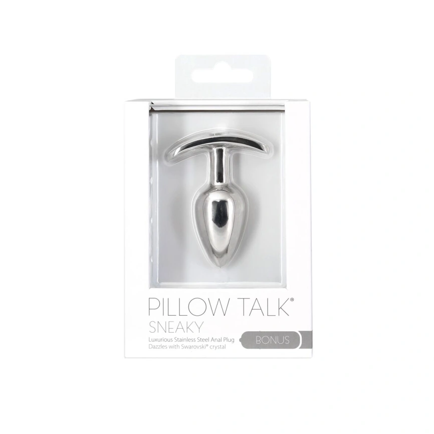 Анальная пробка Pillow Talk Sneaky Luxurious Stainless Steel Anal Plug с кристаллом Swarovski фото 4
