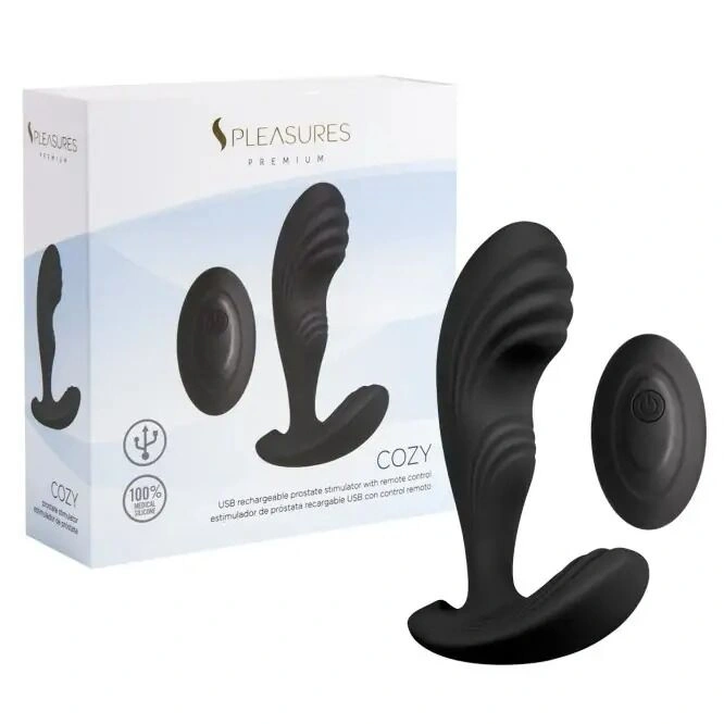 Вибромассажер простаты S Pleasures Premium Cozy, черный, с рельефной головкой, 10 режимов фото 4