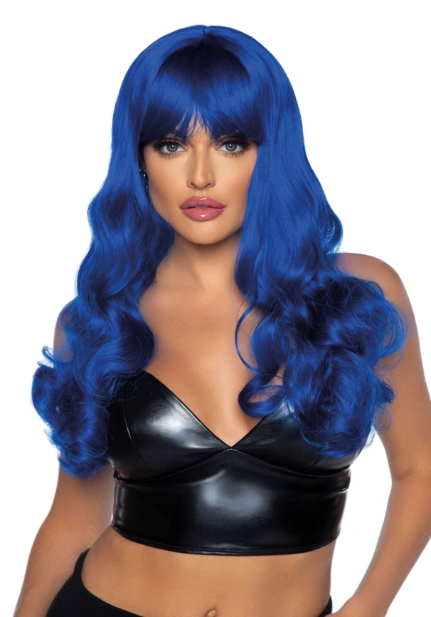 Волнистый парик Leg Avenue Misfit Long Wavy Wig Blue, длинный, реалистичный вид, 61 см фото 2