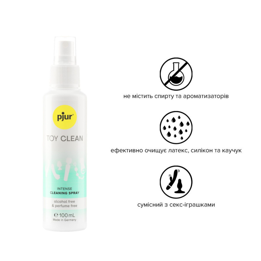 Антибактеріальний спрей для секс-іграшок pjur Toy Clean 100 мл, без спирту, делікатний фото 4
