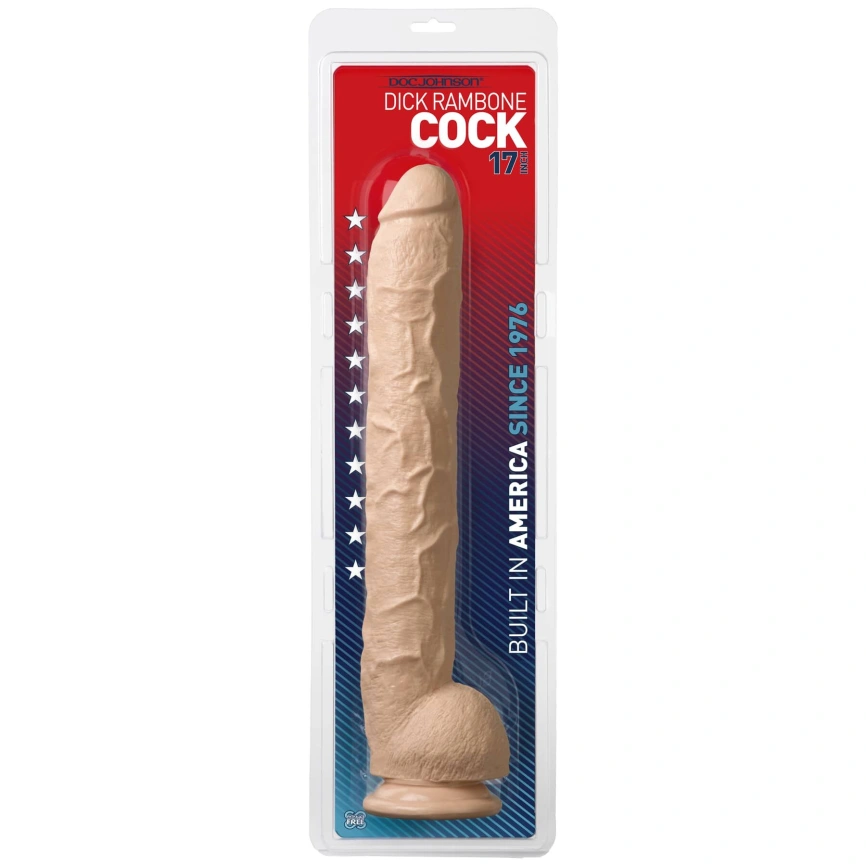 Фаллоимитатор Doc Johnson Dick Rambone Cock White, диаметр 6см, длина 42см, ПВХ фото 5