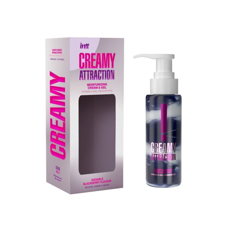 Увлажняющий крем-гель 2в1 Intt Creamy Attraction Blackberry 100мл (мятая упаковка!!!) фото 3