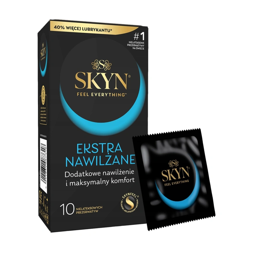 Безлатексные премиум-презервативы SKYN Ekstra Nawilżanel 10 шт, ультратонкие, на 40 % больше смазки фото 1
