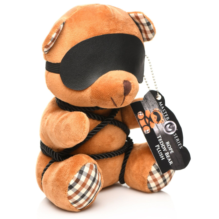 Плюшевий ведмедик ROPE Teddy Bear БДСМ у шкіряній масці та обв’язці, 22x16x12 см фото 2