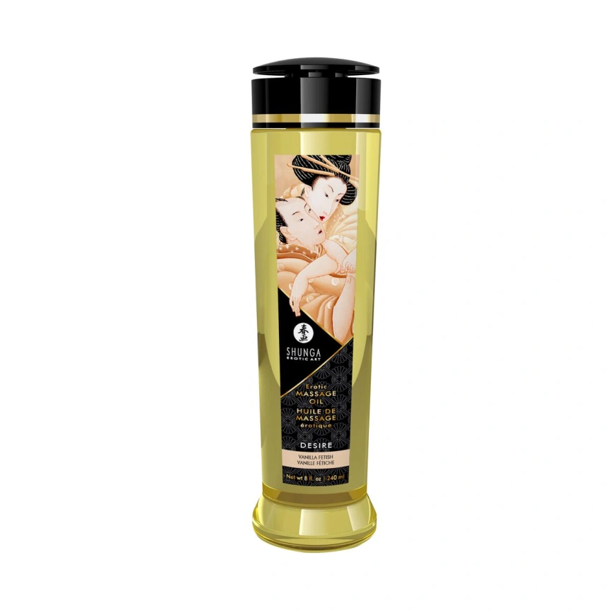 Массажное масло Shunga Desire - Vanila (240 мл) натуральное увлажняющее фото 1