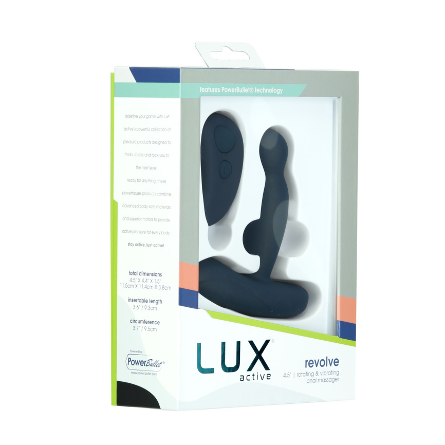 Масажер простати з ротацією та вібрацією Lux Active Revolve, пульт ДК фото 8
