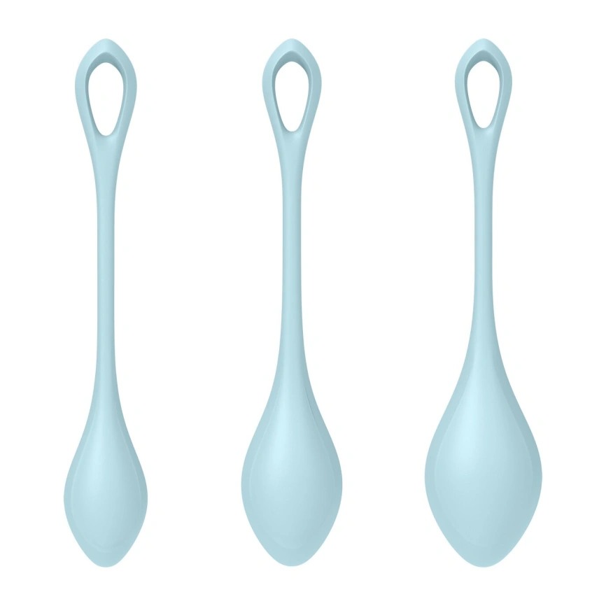 Набор йони бусин Satisfyer Yoni Power 2 Light Blue, диаметр 2-2,5-3см, вес 22-44-73гр фото 3