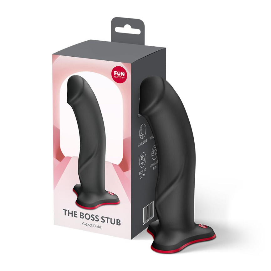 Фалоімітатор Fun Factory THE BOSS STUB Black, реалістична текстура, довжина 17,9 см, діаметр 4,1см фото 4