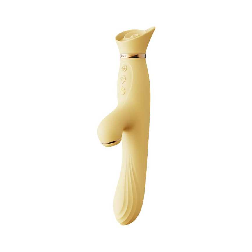 Вібратор з підігрівом та вакуумною стимуляцією клітора Zalo - ROSE Vibrator Lemon Yellow фото 1