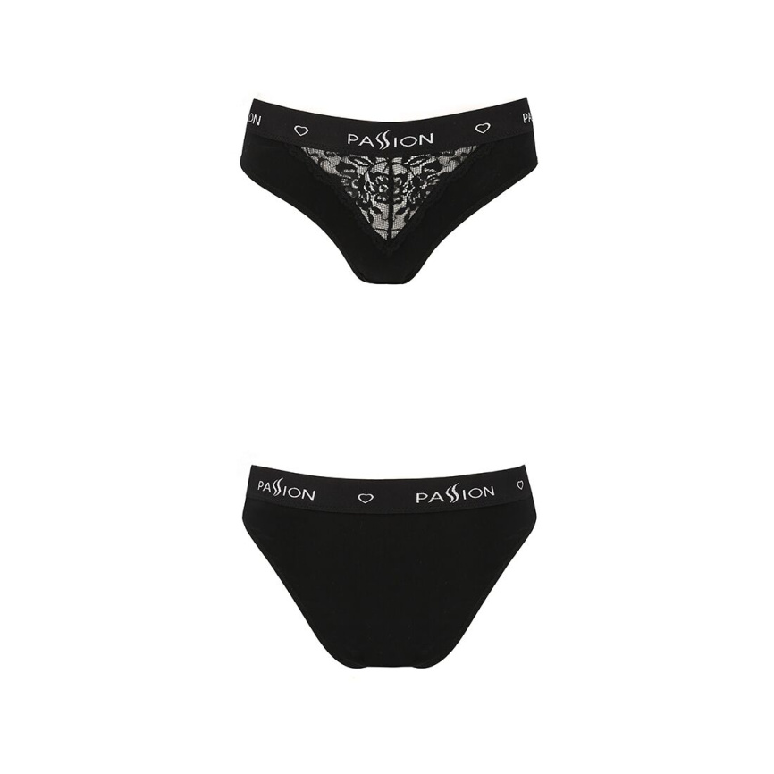 Трусики з широкою гумкою і мереживом Passion PS001 PANTIES L, black фото 5