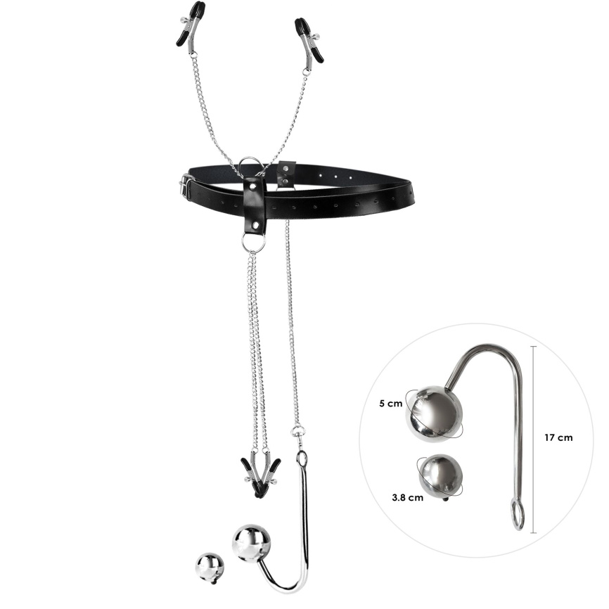 Бондажний набір із металевим анальним гаком №4 Art of Sex Blanca Bondage set with anal hook №4 фото 1