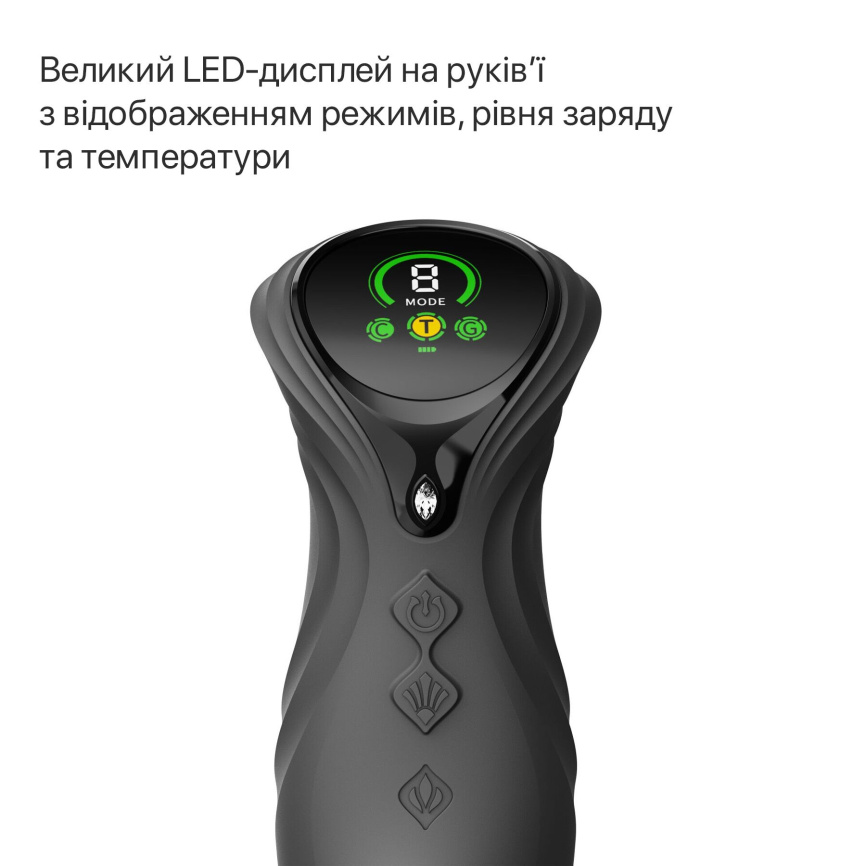 Смарт пульсатор-кролик з вібрацією Zalo Mose 2 Obsidian Black, підігрів до 42 °C, кристал Swarovski фото 22