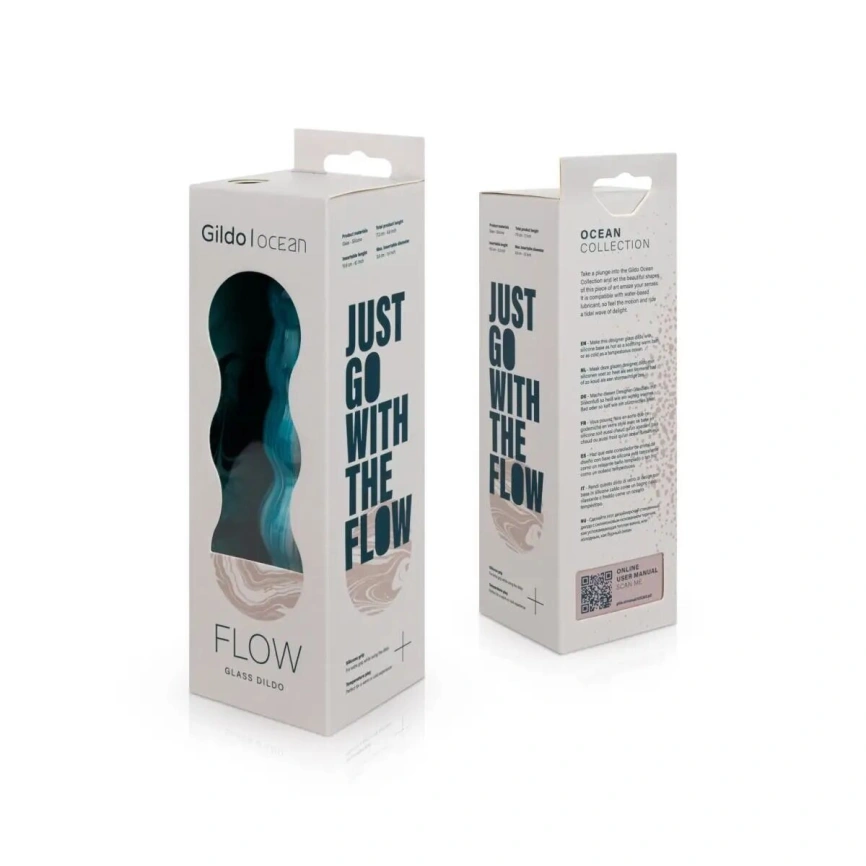 Стеклянный дилдо Gildo Ocean Flow, крупные бусины, силиконовое основание фото 9