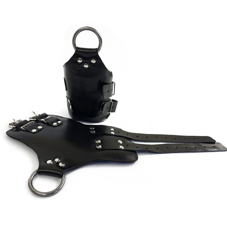 Манжети для підвісу за руки Art of Sex – Kinky Hand Cuffs For Suspension, чорні, натуральна шкіра фото 2
