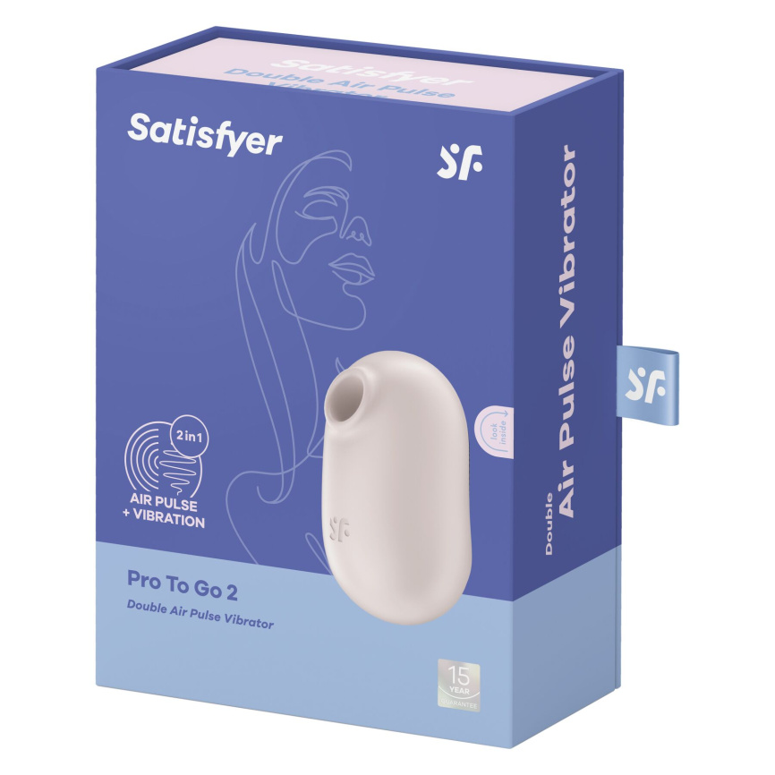 Вакуумний стимулятор із вібрацією Satisfyer Pro To Go 2 Beige фото 7
