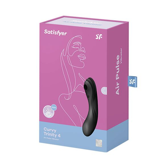Вакуумний стимулятор з вібрацією Satisfyer Curvy Trinity 4 Black фото 5