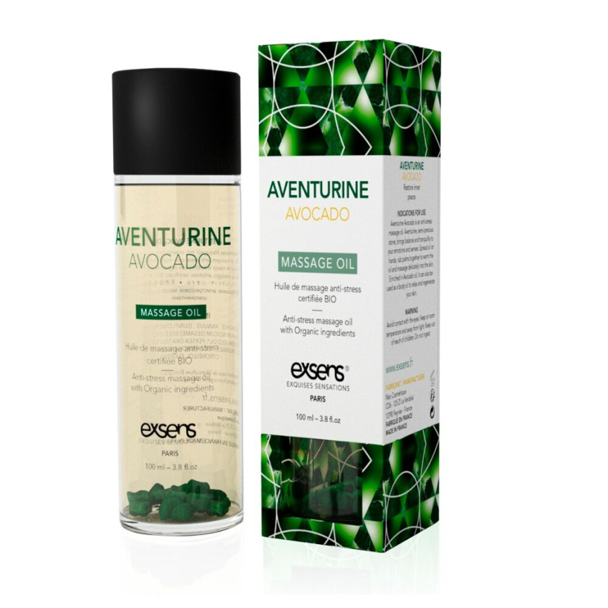 Масажна олія EXSENS Aventurine Avocado (антистрес з авантюрином) 100мл, натуральна фото 6