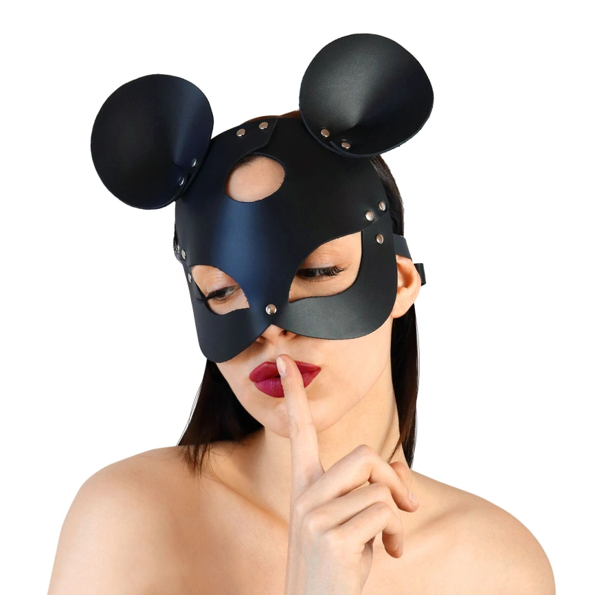 Кожаная маска мышки Art of Sex - Mouse Mask, цвет Черный фото 1