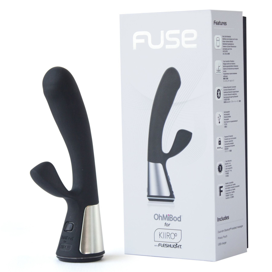 Інтерактивний вібратор-кролик Ohmibod Fuse for Kiiroo Black фото 3