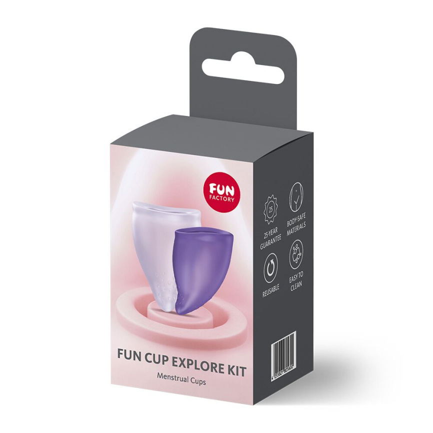Набір менструальних чаш Fun Factory FUN CUP EXPLORE KIT, 2 шт, Multicolored Violet, об’єми 20 та 30 мл фото 7