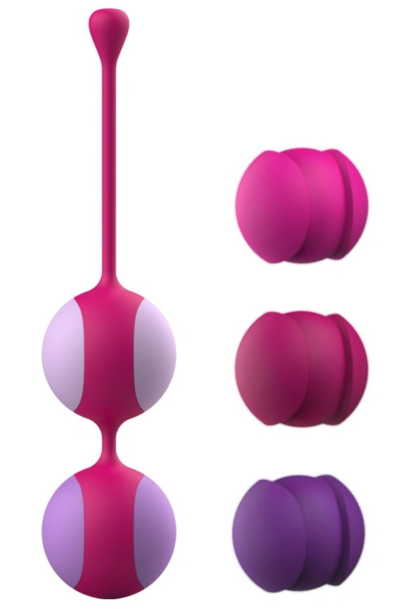 Вагинальные шарики Liebe Kewos — Cerise/Candy Violet, 5 шариков в комплекте, 15, 25, 35, 45 и 55 г фото 4