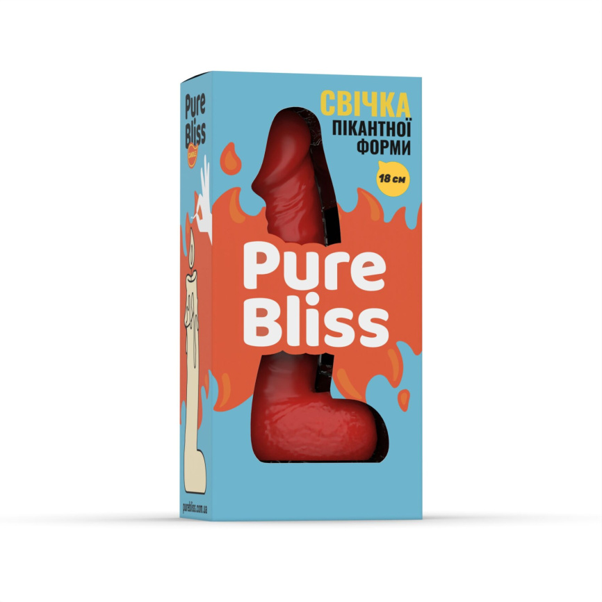 Свічка у вигляді члена Pure Bliss BIG Red 18 см фото 6