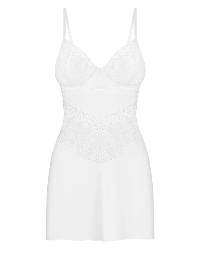 Пеньюар Obsessive Alissium chemise & thong, M/L, кружевной лиф, стринги в комплекте фото 4