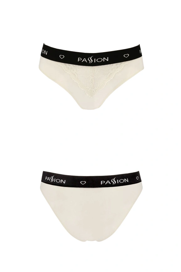 Трусики с широкой резинкой и кружевом Passion PS001 PANTIES S, ecru фото 4