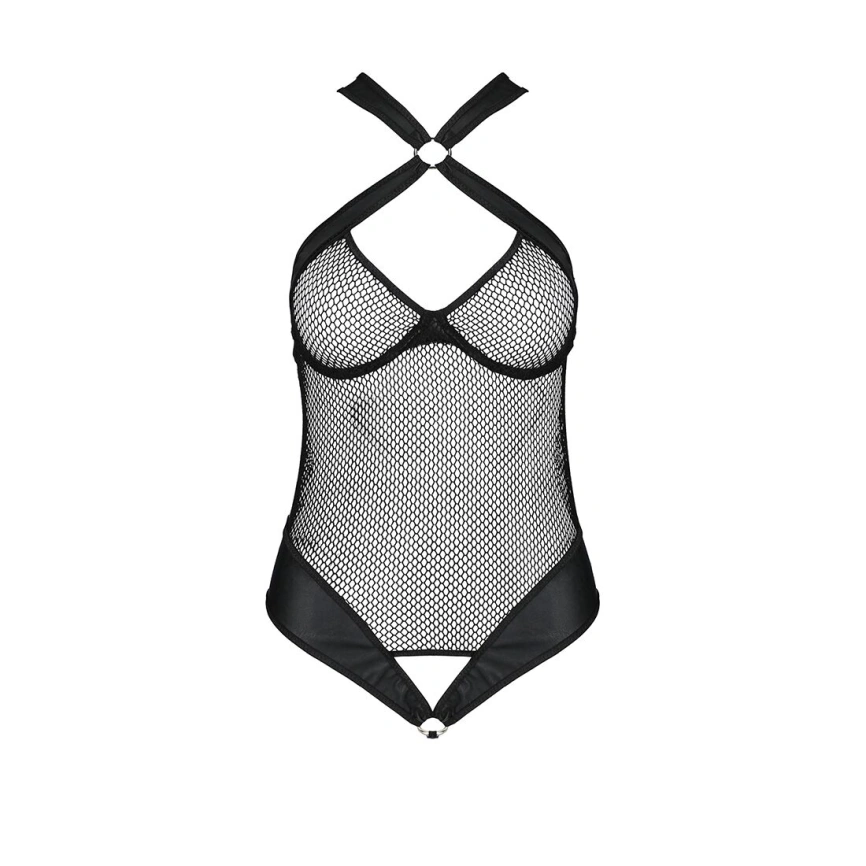 Сетчатый боди с халтером Passion Amanda Body S/M, black фото 9