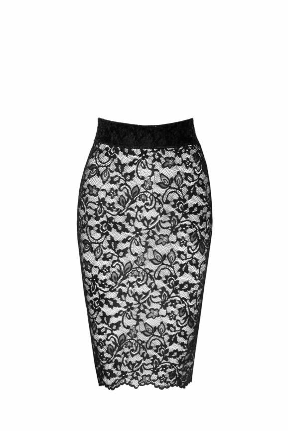Юбка Noir Handmade F302 Ambivalence, L, black, кружево, длина за колени, шнуровка сзади фото 6