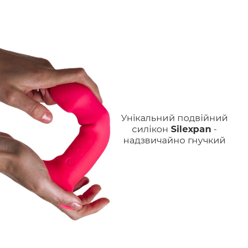 Двошаровий ділдо з вібрацією Adrien Lastic Hitsens 2 Pink, відмінно для страпона, макс діаметр 4 см, фото 3