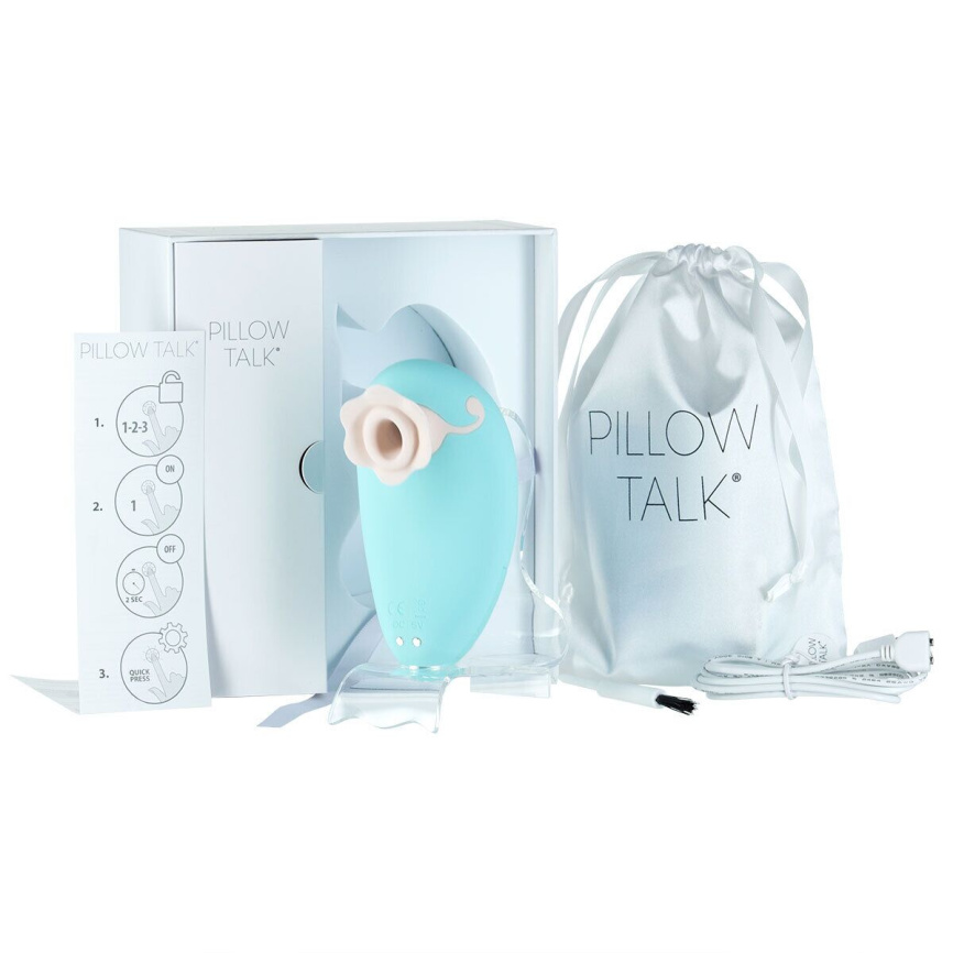 Розкішний вакуумний кліторальний стимулятор Pillow Talk - Dreamy Teal із кристалом Swarovski фото 5