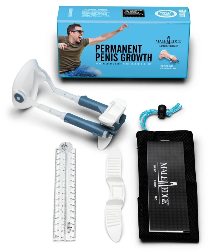 Экстендер для увеличения члена Male Edge Basic, ремешковый, масса всего 65 г, прочный пластик фото 10