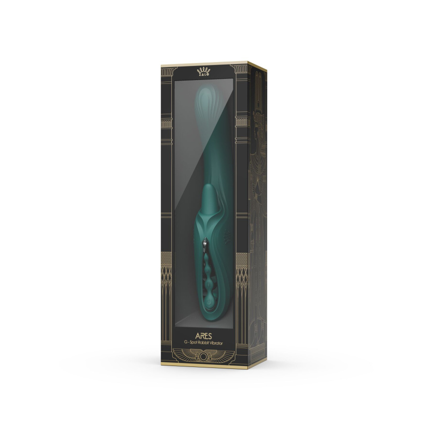 Смарт-вібратор Zalo Ares Turquoise Green, підігрів, 3 мотори, язичок для клітора, стимуляція точки G фото 17