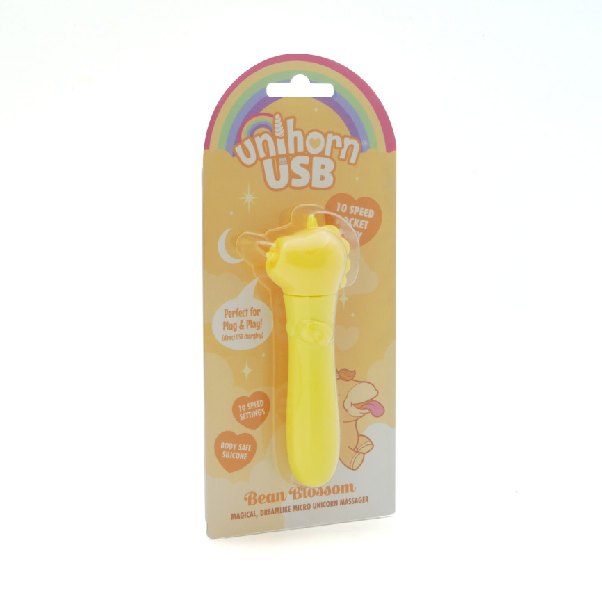 Вібратор-єдиноріжка Unihorn USB Bullet – Bean Blossom, віброкуля, USB-зарядка, 10 режимів фото 4