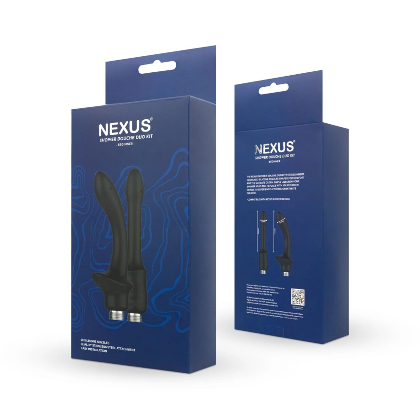 Набір анальних насадок для душу Nexus Beginner Shower Douche Duo Kit – Black, 2 шт. фото 9