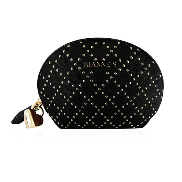 Вибропуля RIANNE S – Classique Vibe мини-вибратор на 7 режимов, чехол-косметичка Stud Black фото 3
