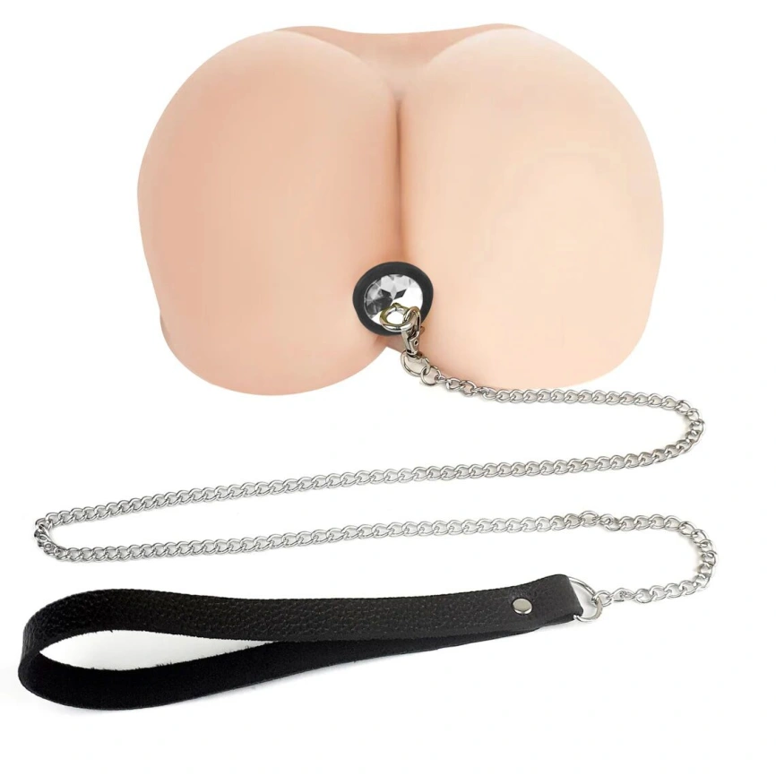 Силиконовая анальная пробка Art of Sex Silicone Anal Plug with Leash size M с поводком Black фото 2