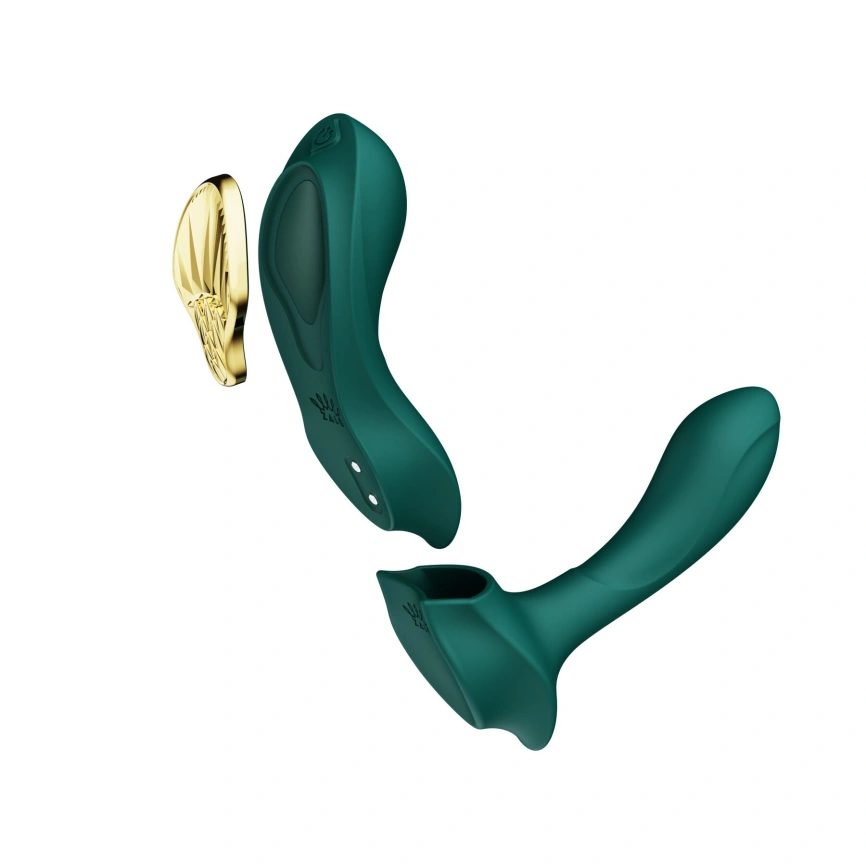 Смарт-вибратор в трусики Zalo - AYA Turquoise Green, насадка и пульт ДУ фото 2