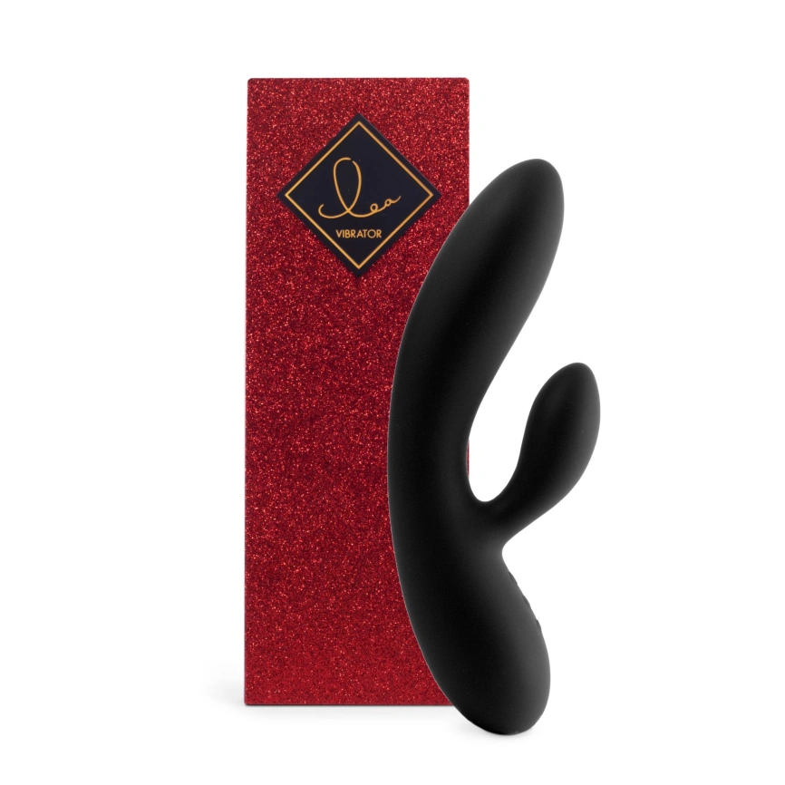 Гибкий вибратор кролик с двумя моторами FeelzToys Lea Rabbit Vibrator Black фото 1