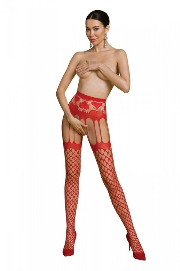 Эротические колготки-бодистокинг Passion ECO S009 red фото 1