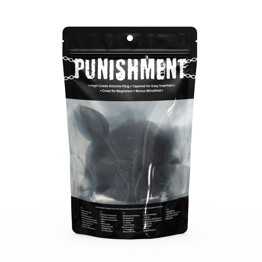 Анальна пробка з хвостом Punishment - Bunny Tail Silicone Anal Plug - Black фото 5