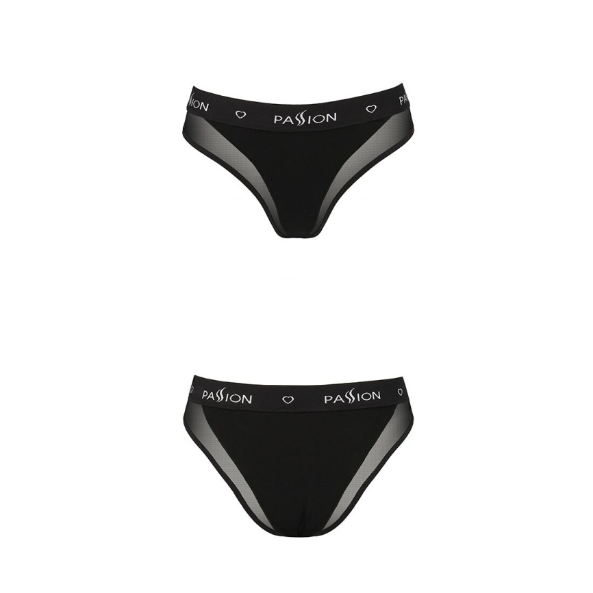 Трусики з прозорою вставкою Passion PS002 PANTIES M, black фото 5