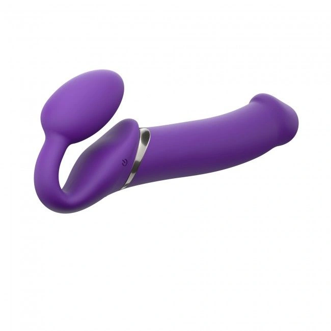 Безремневой страпон с вибрацией Strap-On-Me Vibrating Violet XL, диам. 4,7см, пульт ДУ, регулируемый фото 1
