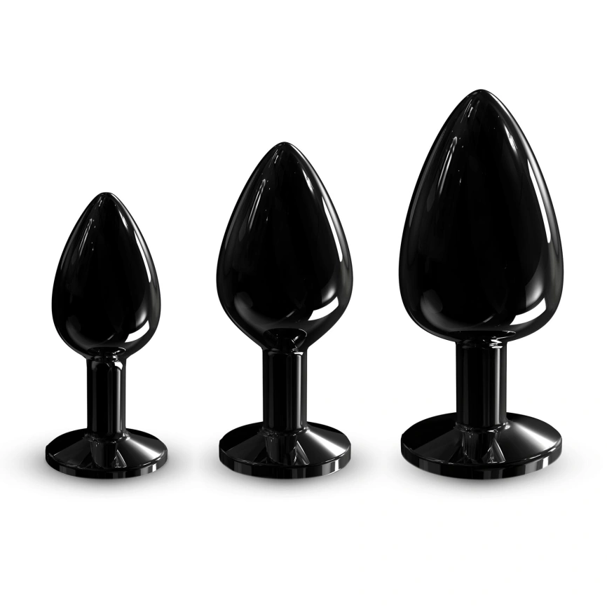 Металлическая анальная пробка с кристаллом Dorcel Diamond Plug Black M фото 6