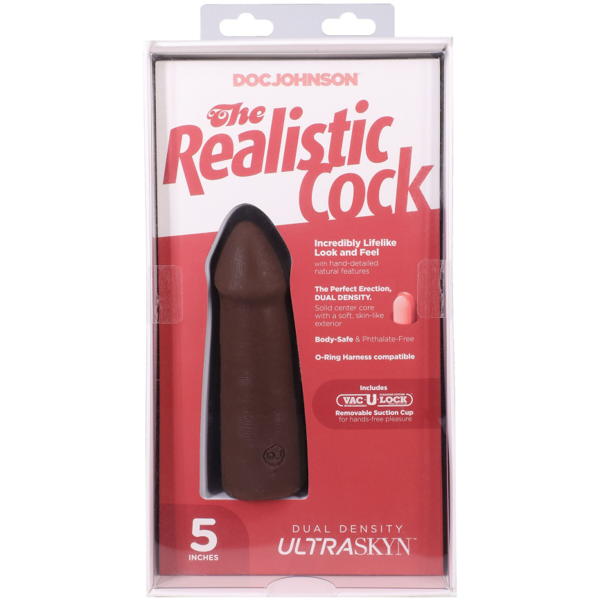 Фалоімітатор Doc Johnson The Realistic Cock ULTRASKYN - 5 Inch Chocolate фото 9