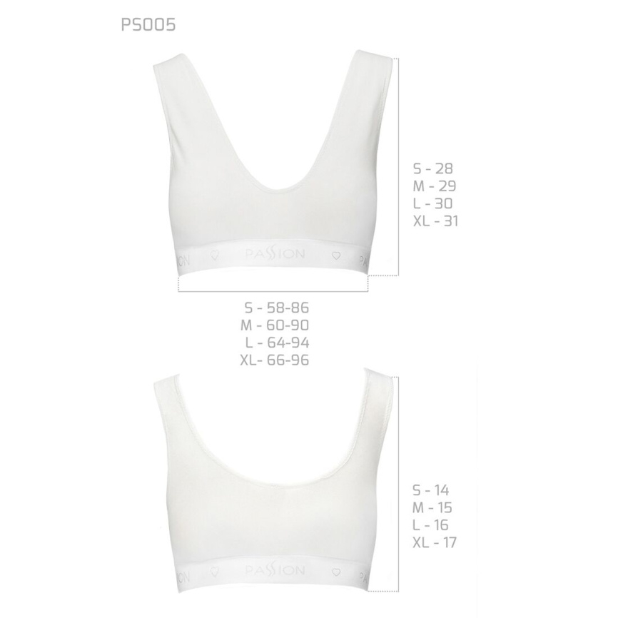 Спортивний топ з еластичної бавовни Passion PS005 TOP S, white фото 6