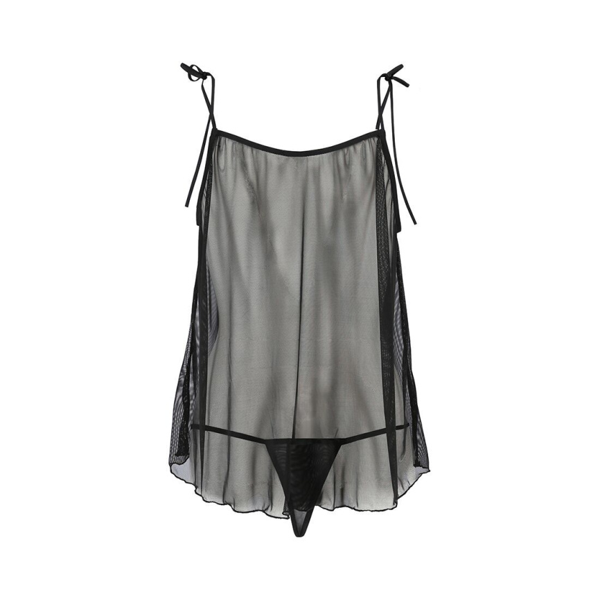 Сорочка прозора бебі дол Passion MELANIA CHEMISE S/M black (м'яте паковання!!!) фото 5