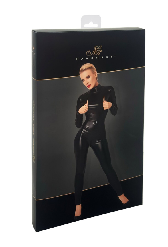 Комбінезон Noir Handmade F319 Caged, S, під латекс, довгий рукав, з доступом, кільце на поясі фото 7