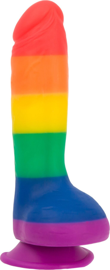 Райдужний фалоімітатор ADDICTION - JUSTIN - 8 "- RAINBOW, 20,3 см, силікон, вібропуля в подарунок фото 3